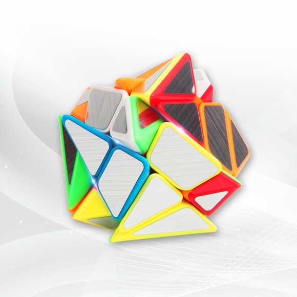 New Magic Stone Cube With Silver Golden Carbon Fiber Sticker 3x3 - Picture 3 of 3